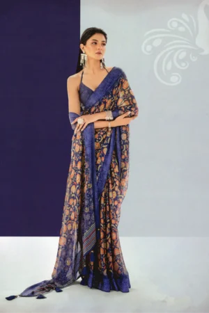 Chiffon with stone work saree 1